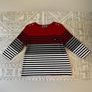 Karen Scott Sport Striped Top